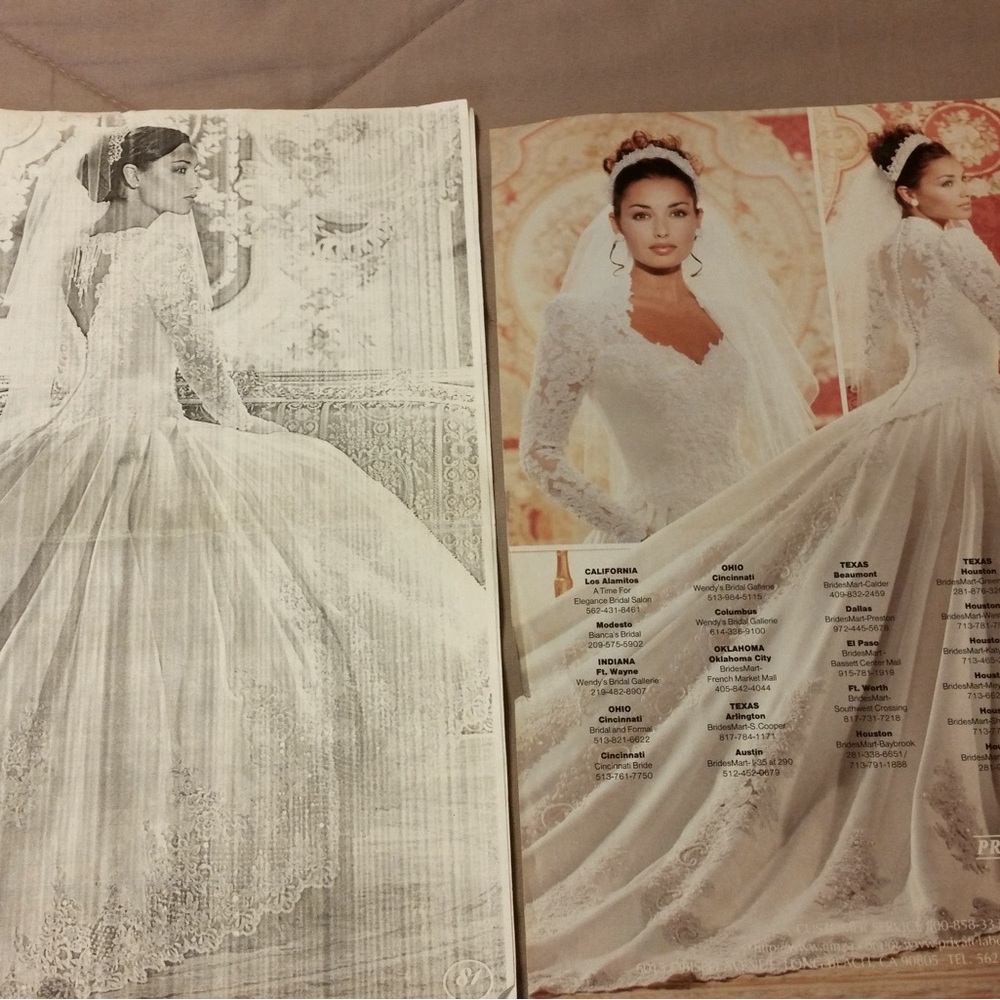 White wedding dress with crystals